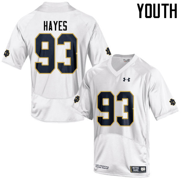 Youth #93 Jay Hayes Notre Dame Fighting Irish College Football Jerseys-White